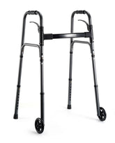 Compact Folding Walker for Seniors & Adults, Deluxe Lightweight Mobility Aids Walker with 5" Wheels and Trigger Release up to 300 Lbs, Aluminium